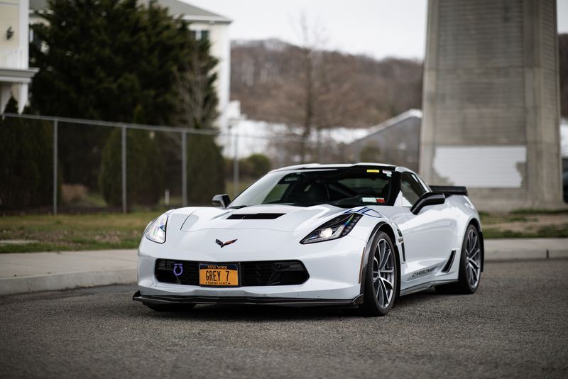 White Corvette C7 Grand Sport convertible